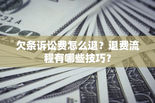北京欠条诉讼费怎么退？退费流程有哪些技巧？